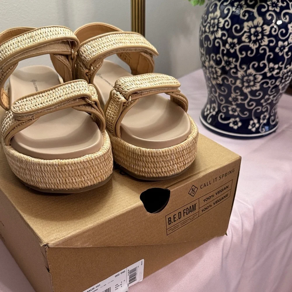 Call It Spring Mauii Wedge Sandals NIB - Picture 10 of 10